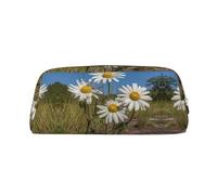 Hfderw Astuccio portamatite in pelle con cerniera portatile per matite, cosmetici, borsa portaoggetti, oro, Taglia unica, Art Deco