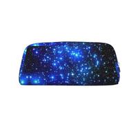 Hfderw Astuccio portatile in pelle con cerniera per matite stereo, borsa di immagazzinaggio, argento, Taglia unica, Decorazione d'arte