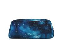 Hfderw Astuccio portatile in pelle con cerniera per matite stereo, borsa di immagazzinaggio, argento, Taglia unica, Art Deco