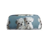 Hfderw Astuccio portatile in pelle con cerniera per matite stereo, borsa di immagazzinaggio, oro, Taglia unica, Art Deco
