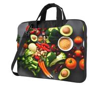 HFDERW Borsa a tracolla portatile ultra-sottile portatile a spalla per alimenti sani per uomo donna borsa per computer impermeabile, Nero, 13 inch