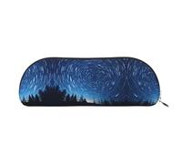 Hfderw Custodia in pelle semicircolare con cerniera, custodia stereo, portatile, astuccio per matite, borsa per il trucco, borsa per riporre, argento, Taglia unica, Art Deco