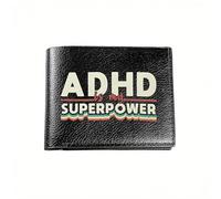 HFDGFJKKL Portafoglio di qualità ADHD è il mio superpotere Retro Business Mens Casual Elegante Semplice Pratico Elegante Stampa Creativ Halloween e regali di Natale