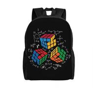 HFDGFJKKL Zaino Math Cool Rubik Rubix Rubix Player Cube Math Lovers for School School Books Bits Laptop 15 pollici Regalo per il Festival degli insegnanti