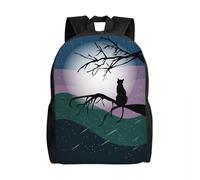 HFDGFJKKL Zaino personalizzato nero in una bellissima notte Luna piena per donne Uomini Libro per studenti universitari Regalo 15 pollici Laptop Festival