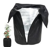 HFDJRWK Insulated Plant Pot Cover, Oxford Cloth Winter Tree Protector, 210D Oxford Cloth Waterproof Cold-Resistant Plant Pot Cover with Drawstring(Black,45 * 50cm)