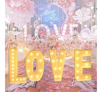 HFDJRWK Lettere Luminose Love - Grandi lettere LED a batteria per la decorazione del vostro luogo di ricezione, le vostre domande di matrimonio, compleanni e matrimoni. 120 cm