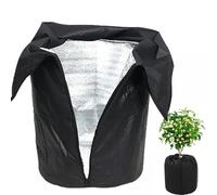 HFDJRWK Outdoor Garden Drawstring Plant Insulation Bag Plant Winter Protection Shrub, Fruit Tree, And Potted Plant Frost Cover(Black,45 * 50cm)