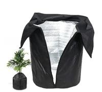 HFDJRWK Oxford Cloth Winter Tree Protective Cover Frost-Proof Pot Cover for Roses, Saplings, Hanging Baskets, Pots, And Tomatoes(Black,45 * 50cm)
