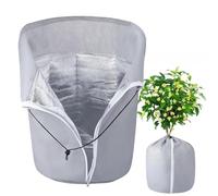 HFDJRWK Plant Frost Cover, Durable Pot Protector, Drawstring Zipper-Equipped Shrub/Fruit Tree/Potted Plant Frost Shield(Gray,65 * 70cm)
