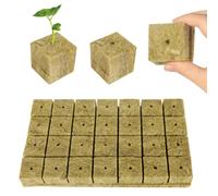HFDONGL 28 Pezzi Cubi di Lana di Roccia per Coltivazione Cubetti di Lana di Roccia Coltivazione Idroponica Fuori Suolo Blocco in Lana di Roccia per Talee Propagazione delle Piante (4 x 4 x 4 cm)