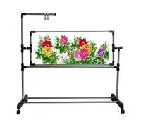 HFDTS Needlework Floor Frame, Height-Adjustable Embroidery Hoop Stand, Standing Embroidery Lap Table, Perfect Needlework Companion for Art & Craft Sewing(Large)