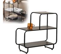 HFDTS Tavolini laterali semplici in ferro battuto a forma di C, tavolino da divano, durevole, multiuso, nessun montaggio richiesto, mobile angolare, mobile laterale, scaffale portaoggetti