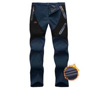 HFDWYJ Pantaloni da Lavoro da Uomo Outdoor Hiking Walking Pantaloni Leggeri Sottili Quick Dry con Tasche con Cerniera-Navy+Black-S