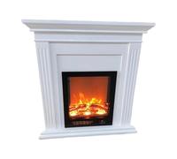 HFERTSCN Camino Elettrico ad Angolo di casa con mensola del Camino, Camino Decorativo in Rovere Indipendente con Arredamento Effetto Fiamma a LED Realistico FANDIAO