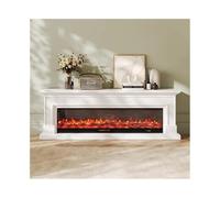 HFERTSCN Camino Elettrico in Stile Francese TV Stand di Camino, Moderno Moderno Mobile Decorativo con caminetti elettrici a LED, riscaldatore a Basso Camino a Basso Rumore (Bianco, Grande) FANDIAO