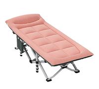 HFERTSCN Lettiera da campeggio pieghevole portatile, lettino da campeggio con cuscinetto spesso, sedia a sdraio a pieghe portatile esterno letto per dormire il letto, perfetto per campeggio, piscina,