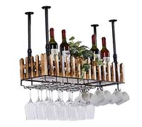 HFERTSCN Porta wine rack ristorante porta vino vetro casa porta rossa montata a parete con porta bicchiere in metallo industriale porta bottiglia appesa a 100 cm FANDIAO