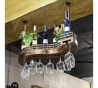HFERTSCN Portabottiglie per vino portanate/porta d'alta vino appeso a tazza rossa appesa a un supporto per la casa di vetro a testa in giù di 63 cm (d 100 * 30 cm) FANDIAO