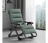 HFERTSCN Sedia da salotto, sedia a gravità zero sunloungers con cuscino rimovibile per sedia a sdraio pieghevole per patio ergonomico interno ed esterno per adulti (telaio nero FANDIAO
