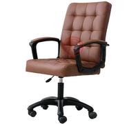 HFERTSCN Sedia da ufficio ergonomica per la sedia da scrivania girevole regolabile a casa sedia da gioco in pelle marrone con supporto posteriore comodo ed elegante sedute d'ufficio FANDIAO