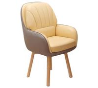 HFERTSCN Sedia per vanità per trucco di lusso sedia da scrivania ergonomica con braccioli sedia per gambe in legno massiccio per il colore del tè al latte elegante per latte ideale per l'ufficio e le