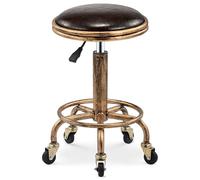 HFERTSCN Sedia sgabelli rotolanti retrò con altezza regolabile girevole e ruote sgabello di bellezza per la progettazione della cucina massaggio barbiere e bar di colore marrone FANDIAO