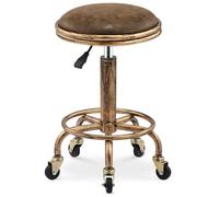 HFERTSCN Sedia sgabelli rotolanti retrò rigizzabile per il salone di bellezza dell'ufficio pesante con ruote abbronzate FANDIAO