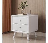 HFERTSCN Set da comodino per fine lato, comodino per camera da letto con 2 cassetti in legno, mobili da binario silenziosi da notte, per un piccolo spazio per lo spazio (colore: 1pc bianco) FANDIAO