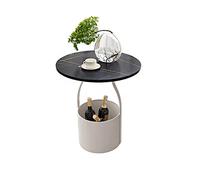 HFERTSCN Tavolo da letto nordico da letto semplice tavolo in marmo top rotondo comodino soggiorno mobile per camera da letto mobile creativo laterale rotondo tavolino stand notturno FANDIAO