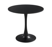 HFFAIWM Moderno Rotondo Tavolo da Pranzo 28.4" Altezze Tavolo Tulipano Piano in MDF Cucina Tempo Libero Tavolo con Base A Piedistallo Fou Soggiorno Tavolo da caffè(Size:70cm,Color:Nero)