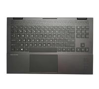 HFFOZMD Tastiera retroilluminata RGB Francese/Italiana/statunitense/Russa per HP OMEN 15-EN 15-EK TPN-Q238 Q236 M00667-001 con Copertura Superiore per poggiapolsi(RGB US)