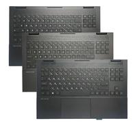 HFFOZMD Tastiera retroilluminata RGB Francese/Italiana/statunitense/Russa per HP OMEN 15-EN 15-EK TPN-Q238 Q236 M00667-001 con Copertura Superiore per poggiapolsi(White Backlit US)