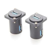 Hfgdnchva Adattatore USB 3.0 A Femmina Angolato per Pannello Tipo D Uscita | Colore nero, materiale plastica resistente e design saldature per installazioni su e contenitori.