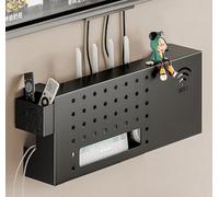 HFGHGDF Porta Modem da Parete, Scatola Porta Modem Wifi da Parete, Mensola di Immagazzinaggio Nascondi Cavi da Parete Mensola da Parete(Black)