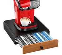 HFHOME 64 Portacapsule compatibile con capsule tipo Tassimo, cassetto in metallo impilabile, supporto salvaspazio per capsule da caffè