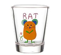 HFHungkeong 1,7 oz Shot Glasses, Cartoon Zodiac Glass Household Creative Wine Cup Interesting And Special Gifts for Friends And Family(Mouse)