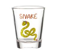 HFHungkeong 1,7 oz Shot Glasses, Cartoon Zodiac Glass Household Creative Wine Cup Interesting And Special Gifts for Friends And Family(Snake)