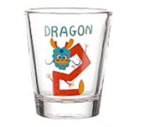 HFHungkeong 1,7 oz Shot Glasses, Cartoon Zodiac Glass Household Creative Wine Cup Interesting And Special Gifts for Friends And Family(Dragon)