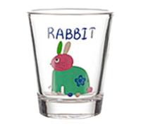 HFHungkeong 1,7 oz Shot Glasses, Cartoon Zodiac Glass Household Creative Wine Cup Interesting And Special Gifts for Friends And Family(Rabbit)