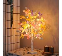 HFHungkeong 60 cm, luci a LED a forma di albero di betulla, luce artificiale, albero illuminato, 3 batterie AA o USB, per camera da letto, camino, decorazione da tavolo