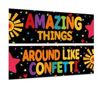 HFHungkeong Banner per classe, 2 striscioni educativi, motivazionali e ispiratori per aula e poster per la scuola, adesivi da parete per la decorazione della stagione del ritorno a scuola (AMAZING)