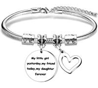 HFHungkeong Braccialetto ispiratore da donna inciso Sei più audace di quanto credi, braccialetto elastico con perle, regalo motivazionale per la migliore amica e la mamma, Senza Gemstone