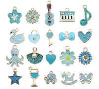 HFHungkeong Ciondoli per braccialetto, ciondoli smaltati placcati per collana fai da te, orecchini, in lega di cartone animato, piccolo ciondolo fatto a mano, braccialetto fai da te, portachiavi