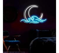 HFHungkeong Onda di Luna al Neon Dimmerabile, Luce Solare, Decorazione da Parete a LED per Sala Giochi, Festa di Natale, Sfondo Anime