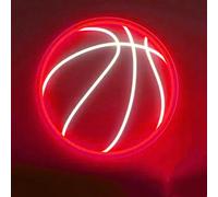 HFHungkeong Targa da basket al neon per camera da letto, dormitorio, ufficio, decorazione da parete a LED con interruttore regolabile e catena da appendere, idea regalo per bambini