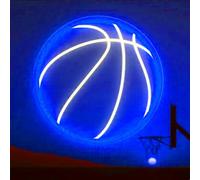 HFHungkeong Targa da basket al neon per camera da letto, dormitorio, ufficio, decorazione da parete a LED con interruttore regolabile e catena da appendere, idea regalo per bambini