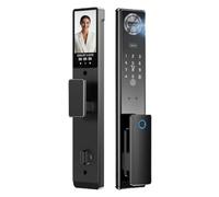 HFIGNIAHQ 3D Face Real-time Intercom Smart Door Lock Security Intelligent Fingerprint Password Biometric Electronic Key Unlock(C14-240-S-D)