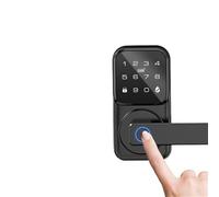 HFIGNIAHQ B005 Tuya BLE Digital Electronic Smart Deadbolt Fingerprint Door Lock With Doorbell 9-Lock Language Password/Card Unlock(B006 Silver)