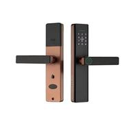 HFIGNIAHQ Bluetooth Electronic Fingerprint Door Digital Electrical Door Lock IC Card/NFC/Password/Key/APP Remote Unlock(TTlock brown HUB,Single 60mm)